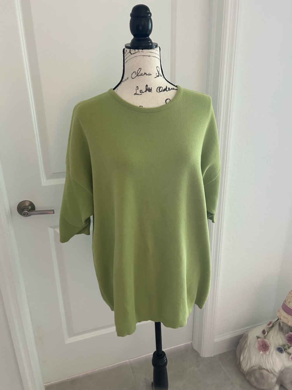 New Orleans Knitwear Light Green Short Sleeve Knit Top
